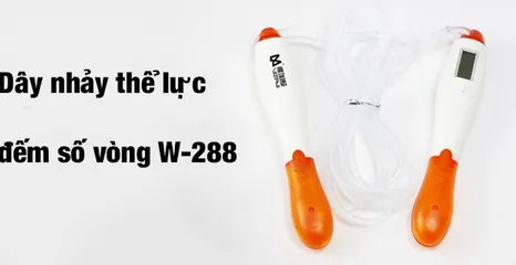 Dây Nhảy Thể Lực Tự Động W-288 - Chống Trượt, Đếm Số Vòng, Điều Chỉnh Dài 3m, Tay Cầm Nhựa Thoải Mái Dễ Dàng Sử Dụng