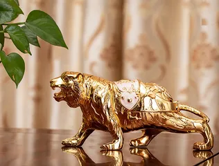 Gạt Tàn Hổ Hợp Kim Đồng Cao Cấp Họa Tiết Hoa Văn Cổ Điển - Đồ Trang Trí Sang Trọng Cho Phòng Khách