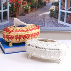 Hộp Đựng Giấy Ăn Hoàng Gia Lớn - Thiết Kế Tân Cổ Điển Khắc Chạm 3D Sang Trọng, Đồ Trang Trí Bàn Ăn, Quà Tặng Ý Nghĩa