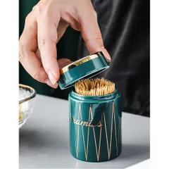 Hũ Đựng Tăm Sứ Ceramics Xanh Ngọc Bích - Trang Trí Nhà Cửa Phong Cách Nhật, Sang Trọng và Bền Đẹp, Quà Tặng Độc Đáo
