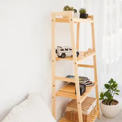 Kệ Chữ A Gỗ Thông 4 Tầng Phong Cách Hàn Quốc - Giá Sách Đa Năng Cho Phòng Ngủ, Văn Phòng, Homestay, Gọn Gàng, Hiện Đại