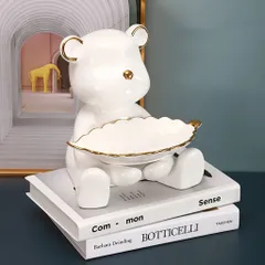 Khay Đựng Đồ Hình Gấu Sứ BearBrick - Đồ Trang Trí Nhà Cửa Dễ Thương, Gốm Sứ Cao Cấp, Xu Hướng Hoàng Gia Bắc Âu