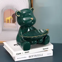Khay Đựng Đồ Hình Gấu Sứ BearBrick - Đồ Trang Trí Nhà Cửa Dễ Thương, Gốm Sứ Cao Cấp, Xu Hướng Hoàng Gia Bắc Âu
