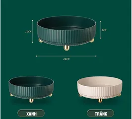 Khay Đựng Đồ Xoay 360 Độ Đa Năng - Khay Nhựa ABS Đựng Mỹ Phẩm, Gia Vị, Hoa Quả - Tiện Lợi và Dễ Dàng Vệ Sinh