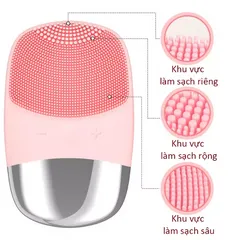 Máy Rửa Mặt Sóng Âm Cầm Tay 3 Trong 1 Boorui 03 - Đa Chức Năng Rửa Mặt, Massage, Đẩy Dưỡng Chất - Chống Nước IPX7, Silicone Mềm Mại