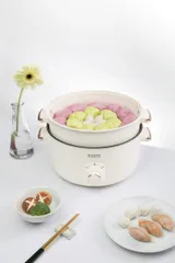 Nồi lẩu điện đa năng Hasto Hàn Quốc 6 chức năng 5L, kèm xửng hấp - Nấu lẩu, hấp, xào, hầm dễ dàng, tiện lợi cho gian bếp.