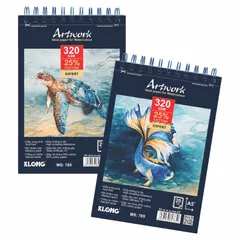 Sổ Vẽ Lò Xo Màu Nước Artwork A5+ 320gsm MS785 - Giấy Trắng Tự Nhiên, Độ Bám Màu Cao, Phù Hợp Vẽ Màu Nước