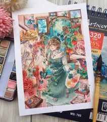Sổ Vẽ Lò Xo Màu Nước Artwork A5+ 320gsm MS785 - Giấy Trắng Tự Nhiên, Độ Bám Màu Cao, Phù Hợp Vẽ Màu Nước