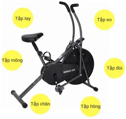 Xe Đạp Tập Liên Hoàn Genus-243 Thép Chịu Lực - Màn Hình LCD, Tải Trọng 90kg, Mềm Mại và Ổn Định cho Tập Luyện Tại Nhà