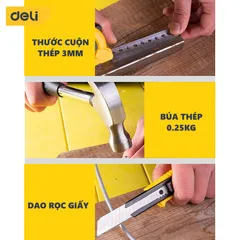 Bộ Dụng Cụ Sửa Đồ Đa Năng 116 Chi Tiết Deli DL5973 - Bộ Sản Phẩm Hữu Ích Cho Mọi Gia Đình, Tiện Lợi Và Đầy Đủ Phụ Kiện