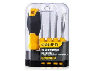 Bộ Tua Vít Đa Năng 9 Chi Tiết Deli DL636009 - Thép Chrome Vanadium, Tay Cầm Chống Trơn Trượt, Phù Hợp Sửa Chữa Nhà Cửa và Thiết Bị Điện Tử