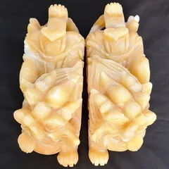 Cặp Tỳ Hưu Đá Ngọc Hoàng Long Để Bàn - Phong Thủy Tài Lộc, May Mắn Cho Bàn Làm Việc, Thần Tài, Quầy Thu Ngân