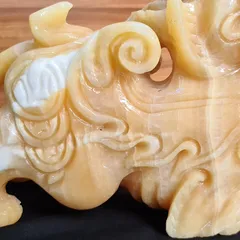 Cặp Tỳ Hưu Đá Ngọc Hoàng Long Để Bàn - Phong Thủy Tài Lộc, May Mắn Cho Bàn Làm Việc, Thần Tài, Quầy Thu Ngân