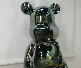 Gấu Bearbrick Mạ Xám Đen DBCP292B Cao 80cm - Món Đồ Chơi Trang Trí Sang Trọng và Dễ Thương cho Không Gian Sống