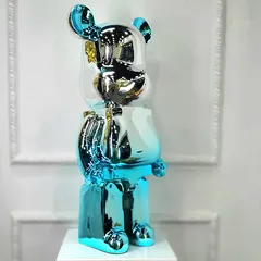 Gấu Bearbrick Cao 80cm Mạ Xanh Ngọc Bạc DBCP292A - Đồ Chơi Trưng Bày Cao Cấp, Sang Trọng và Dễ Thương