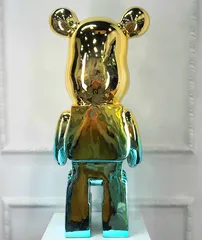 Gấu Bearbrick Mạ Xanh Ngọc Vàng DBCP292 - Mô Hình Trang Trí Sang Trọng, Đúc Composite, Đồ Chơi Sưu Tầm Cao Cấp