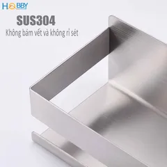 Kệ phòng tắm Inox 304 HOBBY Home Decor KCNX23 - Dán tường gạch men, thiết kế hiện đại, chống gỉ, tiện lợi sử dụng trong nhà tắm