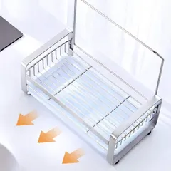 Kệ Rổ Đựng Đồ Treo Khăn Inox 304 Hobby Home Decor KRC4 - Thiết Kế Tiện Lợi Dán Tường Cho Nhà Bếp Thêm Gọn Gàng
