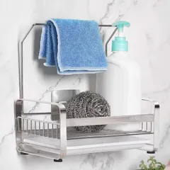 Kệ Rổ Đựng Đồ Treo Khăn Inox 304 Hobby Home Decor KRC4 - Thiết Kế Tiện Lợi Dán Tường Cho Nhà Bếp Thêm Gọn Gàng