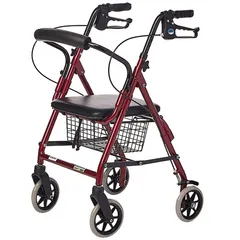 Khung xe tập đi Lucass W-14 với ghế ngồi và phanh, hỗ trợ di chuyển cho người yếu tay chân, tiện dụng và an toàn.