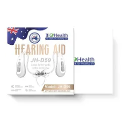Máy Trợ Thính Không Dây Biohealth JH-D59 - BTE Hỗ Trợ Khuếch Đại Âm Thanh, Pin Sạc USB Tuổi Thọ 20 Giờ, Giảm Tiếng Ồn, Thiết Kế Thẩm Mỹ