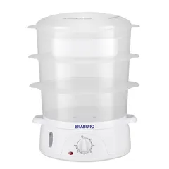 Nồi Hấp Điện Đa Năng 3 Tầng Braburg 9L - Thiết Kế Thời Trang, Tiết Kiệm Thời Gian Hấp Nhiều Món Ăn Khác Nhau