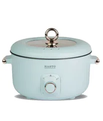 Nồi lẩu điện đa năng Hasto Hàn Quốc 6 chức năng 5L, kèm xửng hấp - Nấu lẩu, hấp, xào, hầm dễ dàng, tiện lợi cho gian bếp.