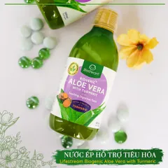 Nước ép nha đam Lifestream Biogenic Aloe Vera và nghệ - Hỗ trợ tiêu hóa tự nhiên, tăng cường sức khỏe hệ tiêu hóa 500ml