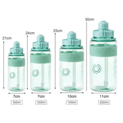 Bình Đựng Nước Thể Thao Ống Hút Dây Đeo - Nhựa PC An Toàn, Tiện Lợi Mang Theo Tập Gym, Du Lịch - Nhiều Màu Sắc 600ml-2000ml