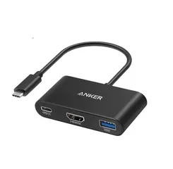 Bộ Chuyển Đổi Đa Năng Anker A8339 Power Expand 3-in-1 USB-C Hub - Cổng HDMI và USB-A 3.0, Hỗ Trợ 4K, Sạc Laptop Tối Đa 90W