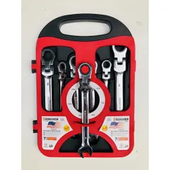 Bộ cờ lê vòng miệng tự động Kako 7 chi tiết 8-19mm - Dụng cụ sửa chữa chất lượng cao, thiết kế thông minh, đầu xoay 180 độ