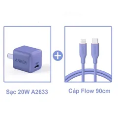 Bộ sạc nhanh Anker PowerPort Nano 20W A2633 + cáp Powerline III Flow A8662 - Sạc nhanh công nghệ hiện đại cho điện thoại Lightning