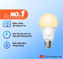 Bóng đèn thông minh TP-Link Tapo L510E/L520E/L530E - Điều chỉnh độ sáng, kết nối WiFi, điều khiển giọng nói, ánh sáng đa sắc, tiết kiệm năng lượng
