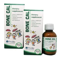 Canxi hữu cơ Bone Cal 150ml - Hỗ trợ phát triển chiều cao, bổ sung Vitamin D3, K2 cho trẻ, hương dưa bở thơm ngon, dễ uống.