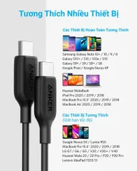 Cáp Anker PowerLine III USB-C to USB-C 0.9m A8852 - Sạc Nhanh Power Delivery, Độ Bền Cao, Thiết Kế Gọn Nhẹ, Tương Thích Với Nhiều Thiết Bị