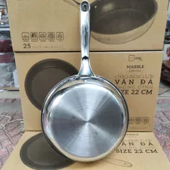 Chảo Chống Dính Vân Đá 3 Lớp Inox 304 FiveStar Plus 22cm/26cm/28cm - Bền Đẹp, An Toàn cho Sức Khỏe, Dùng Được Trên Mọi Loại Bếp