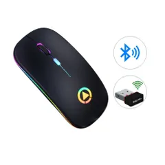 Chuột Không Dây Bluetooth Sạc Pin Sidotech M2S - Chuột Giảm Ồn, Kết Nối USB và Bluetooth, Độ Nhạy 1600 DPI, LED RGB 16 Màu