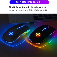 Chuột Không Dây Bluetooth Sạc Pin Sidotech M2S - Chuột Giảm Ồn, Kết Nối USB và Bluetooth, Độ Nhạy 1600 DPI, LED RGB 16 Màu