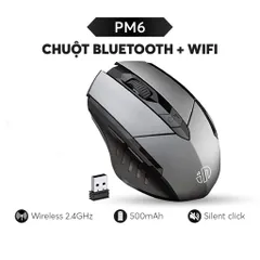 Chuột không dây Inphic PM6 2.4G Bluetooth/Wifi - Công nghệ cảm biến quang học, thiết kế gọn nhẹ, sử dụng bền bỉ, pin sạc lâu dài