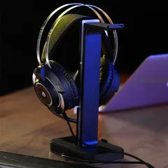 Giá treo tai nghe Inphic H100 chống trầy xước, cổng USB kép và đèn LED nhiều màu, phụ kiện máy tính hiện đại và tiện dụng