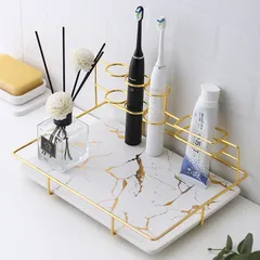 Khay sứ đựng đồ bàn chải và kem đánh răng phong cách Hàn Quốc sang trọng - Thiết kế độc đáo, chất liệu cao cấp, trang trí nhà cửa hoàn hảo