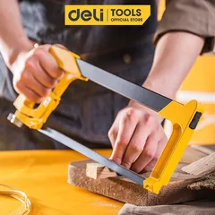 Khung Cưa Cầm Tay Hợp Kim Nhôm Deli DL6001 - Lưỡi Cưa Sắc Bén, Tay Cầm Nhựa êm Ái, Dụng Cụ Sửa Chữa Nhà Cửa Chất Lượng