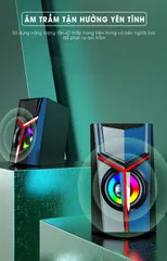 Loa Máy Tính Mini Để Bàn SIDOTECH DX19 - Hiệu Ứng Âm Thanh Stereo Bass Mạnh Mẽ và Đèn LED RGB Rực Rỡ