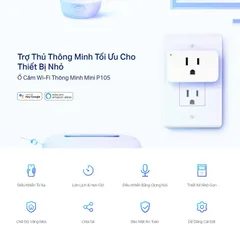 Ổ Cắm WiFi Thông Minh TP-Link Tapo P105 - Điều Khiển Từ Xa Qua Ứng Dụng Tapo, Hỗ Trợ Alexa & Google Assistant, Thiết Kế Nhỏ Gọn