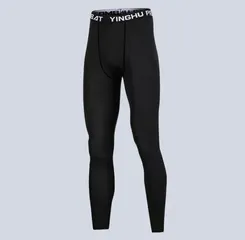 Quần Legging Giữ Nhiệt Tập Gym Nam - Vải Thun Polyester Co Dãn, Kiểu Dáng Ôm Thoải Mái, Màu Đen - Đồ Thể Thao Chất Lượng Cao