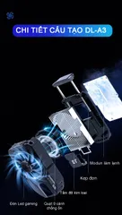Quạt Tản Nhiệt Sò Lạnh 9 Cánh Chống Ồn SIDOTECH DLA3 Cho Điện Thoại - Giải Pháp Mát Mẻ Cho Chơi Game và Livestream