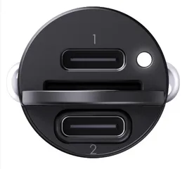 Tẩu Sạc Ô Tô Aukey CC-A4 Sạc Nhanh 30W QC 3.0 - Thiết Kế Nhỏ Gọn, 2 Cổng Type-C, Sạc Cùng Lúc 2 Thiết Bị