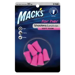 Nút bịt tai chống ồn Mack's For Her - Thiết kế nữ tính, thoải mái, giảm tiếng ồn hiệu quả, bảo vệ thính giác, hộp 3 đồi