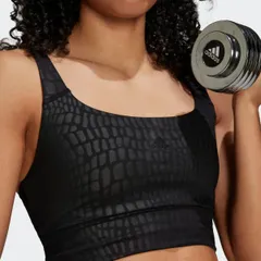 Áo Bra Thể Thao Adidas Medium Support Longline Powerimpact HM6195 - Chất liệu mát lạnh, thấm hút mồ hôi, họa tiết cá tính màu đen cho nữ