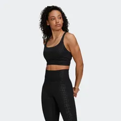 Áo Bra Thể Thao Adidas Medium Support Longline Powerimpact HM6195 - Chất liệu mát lạnh, thấm hút mồ hôi, họa tiết cá tính màu đen cho nữ